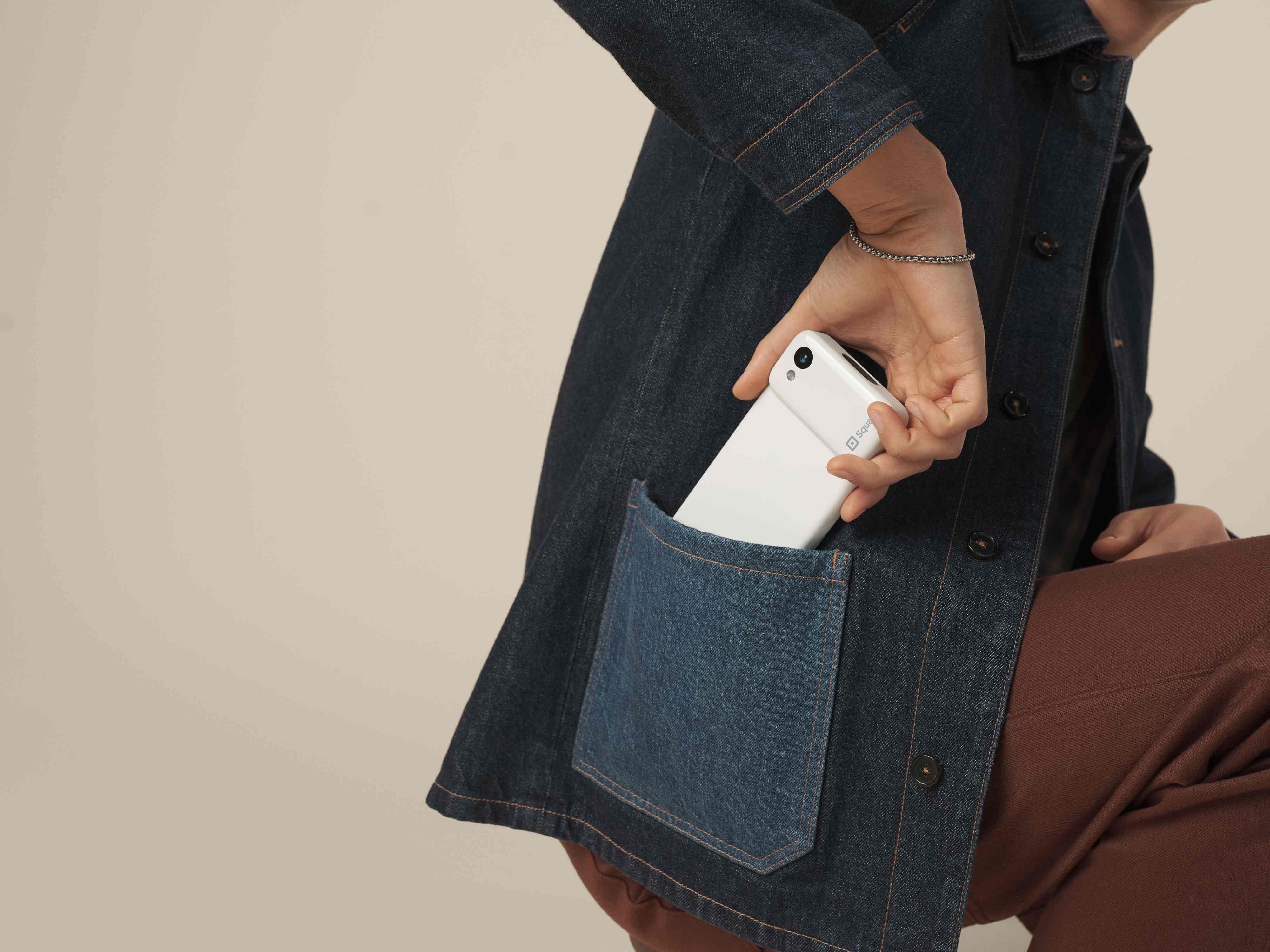 Square Handheld fits in jacket pocket
